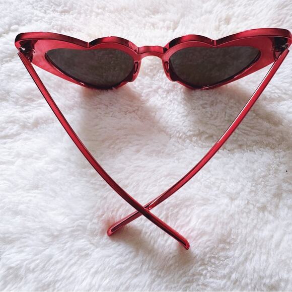 Addison Red Heart-Shaped Sunglasses - Picture 11 of 13